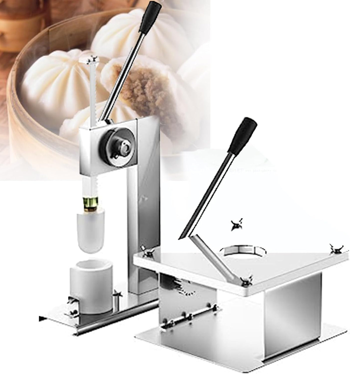 Machine Machines à pain, acier inoxydable durable et polyéthylène., Argenté, à pain semi-automatique en acier inoxydable pour délicieux Baozi