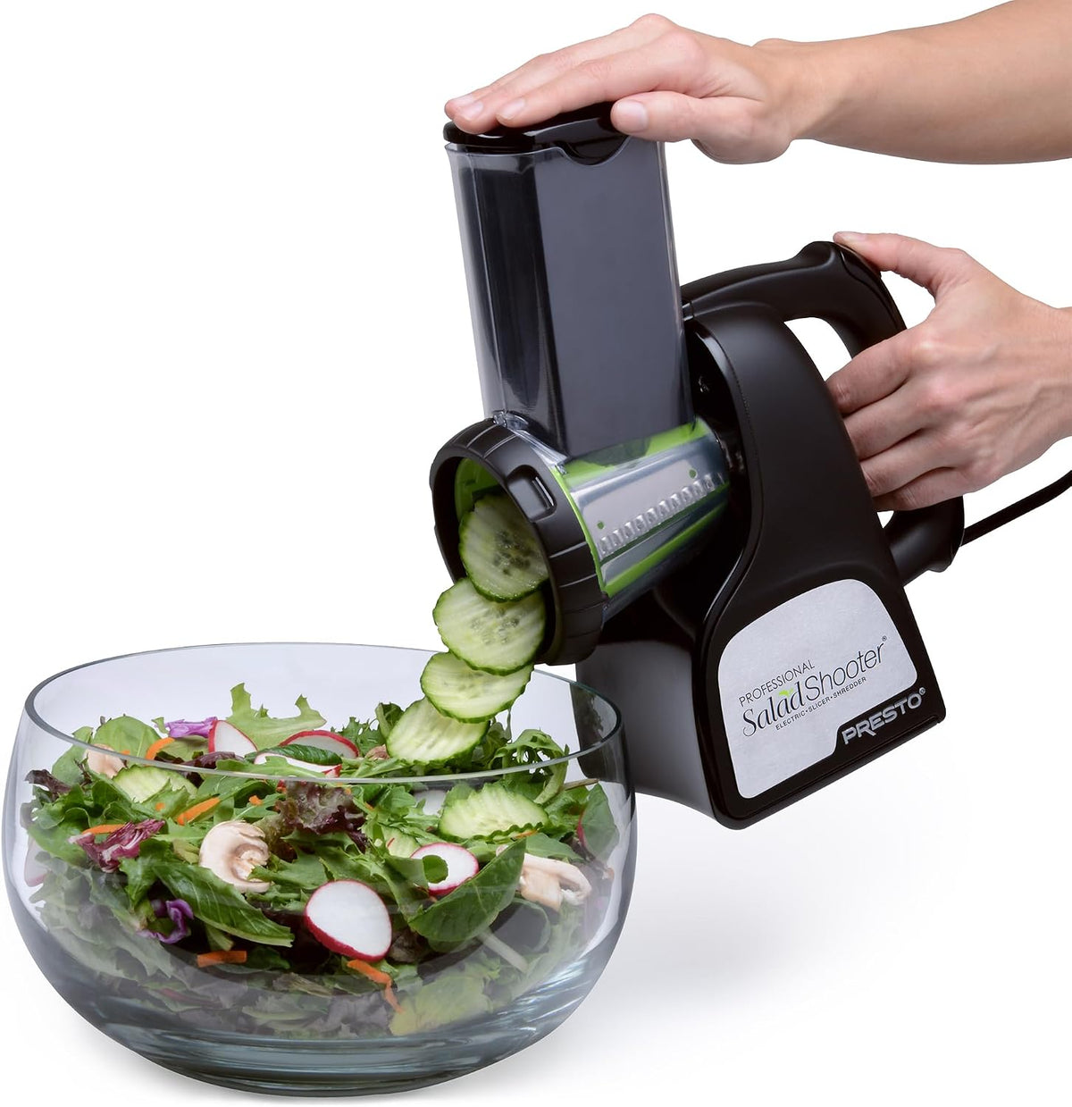 Presto trancheuse électrique, Noir, SaladShooter 02970 professionnelle en plastique