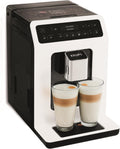 KRUPS machine à café, Blanc, Broyeur à grain, Cafetière expresso, Cappuccino, Espresso, 15 boissons, 2 tasses en simultané