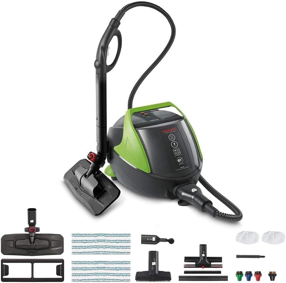 Polti nettoyeur vapeur, 1100 W, Noir/Vert, Vaporetto Pro 95 Turbo Flexi, Chaudière, Pression jusqu'à 5 Bars