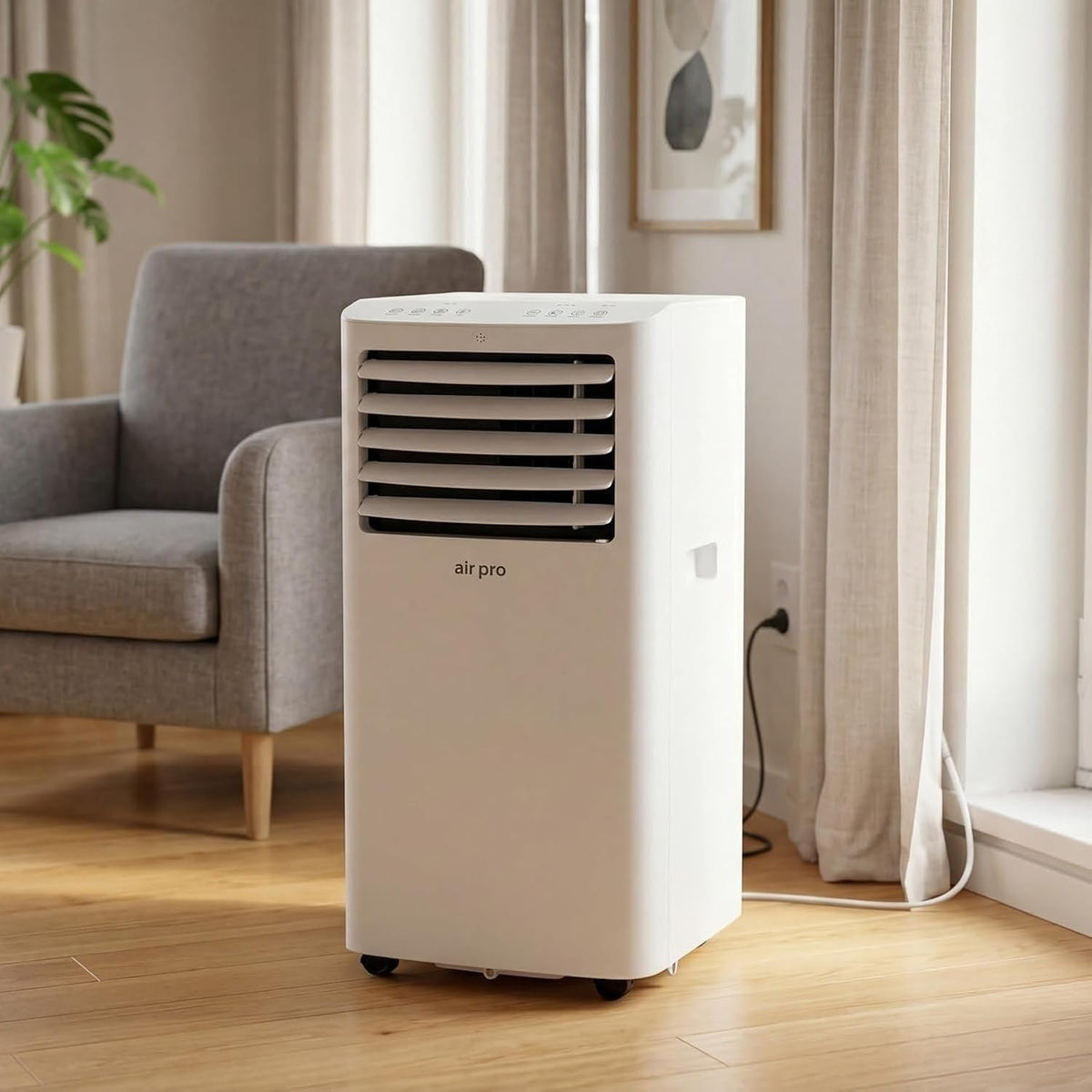 climatiseur portable KGAIXN, 12000 BTU, Blanc, Climatiseur Mobile 4-en-1 Connecté WiFi, Pompe À Chaleur, Déshumidificateur