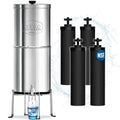 orinko fontaine à eau, 8,5 L, Blanc, Filtre à Eau par Gravité avec 4 Cartouches, Purificateur d'Eau avec Charbon Actif