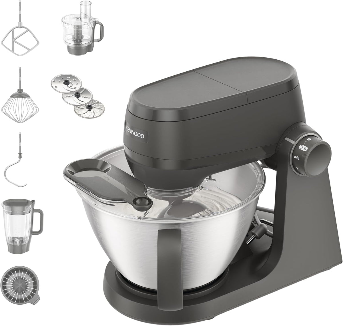 Kenwood robot de cuisine, 1,7 kg, Gris, Multi Tasker Mixeur multifonctionnel avec mixeur et robot culinaire