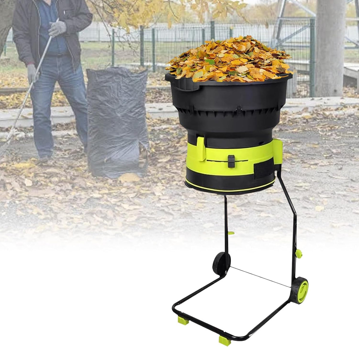 broyeur, MDS-AG-SYJ03AL, 208 l/min., 2500 W., Noir, électrique de feuilles et d'herbe avec moteur à grande vitesse