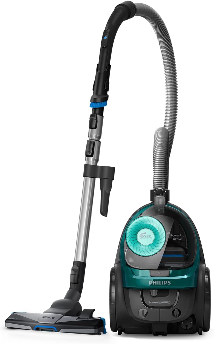 PHILIPS Aspirateurs traîneaux, 900 W, 1,5 L, 9 m, Noir, aspirateur sans Sac 5000, PowerCyclone 7, Aspirateur léger