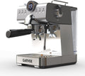 GarveeMore Machines expresso à vapeur, 1,5 L, Gris, Machine à expresso compacte 20 bars avec porte-filtre, mousseur à lait et réservoir