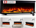 KAMINIO cheminée électrique, Noir, ® Lea Pro 50 chauffante à Effet Flamme, Cheminée décorative 3 en 1 encastrable