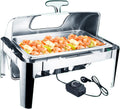 BINLY BINLY, 13 L, Argenté, Chauffe Plat Buffet, Chafing Dish Electrique, Contenants Buffets Chauffants en Acier Inoxydable
