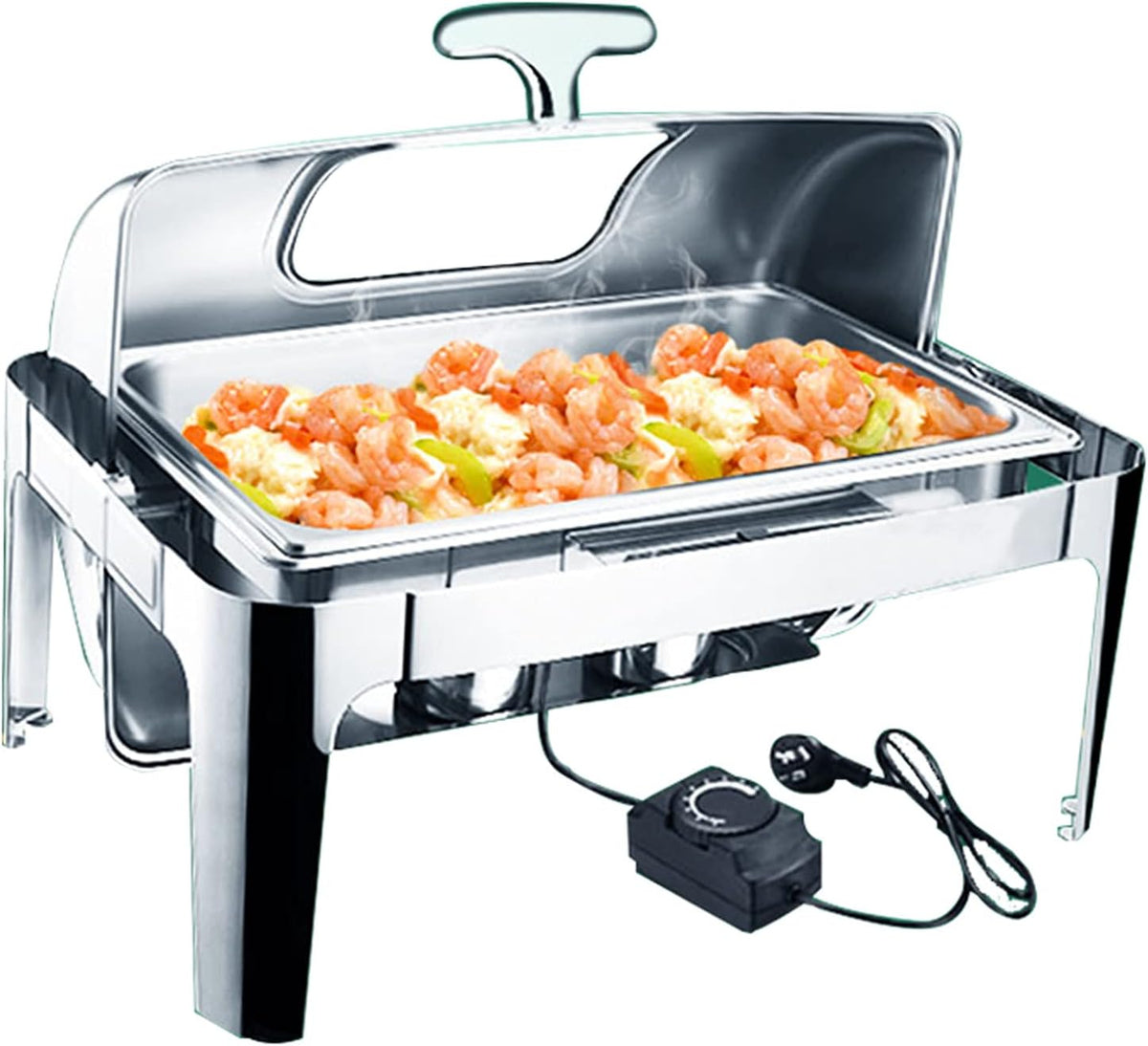 BINLY BINLY, 13 L, Argenté, Chauffe Plat Buffet, Chafing Dish Electrique, Contenants Buffets Chauffants en Acier Inoxydable