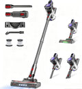 MONSGA aspirateur balai sans fil, 550 W, 45kPa, Gris, Puissant, Autonomie 50min, GreenEye, Aspirateur sans Fil pour Poils d'animaux