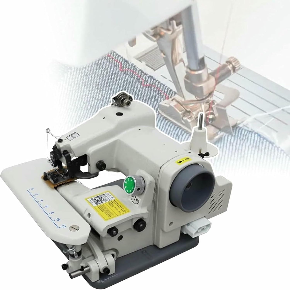 WTLONBF machine à coudre, 120 W, 1200 tr/min, 8 mm, Gris, de table à point invisible, machine à ourler à point invisible avec pédale