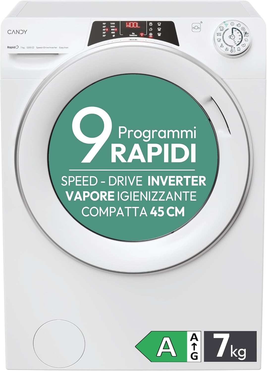 CANDY lave-linge, Blanc, LAVATRICE RO4 1274DWMT/1-S
