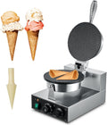 Machine gaufrier, 1200 W, 110 V/220 V/50-60 Hz, Acier inoxydable 201, Argent, électrique à Cornets De Glace