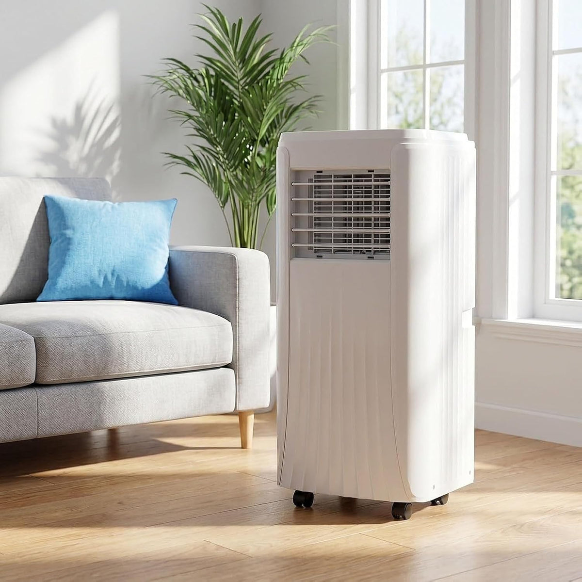 climatiseur portable AIEIJJH, 10000 BTU, 7000 Btu, Blanc, Climatiseur Mobile avec Déshumidificateur, UK 3-pin Plug (Norme BS 1363) pour Prise