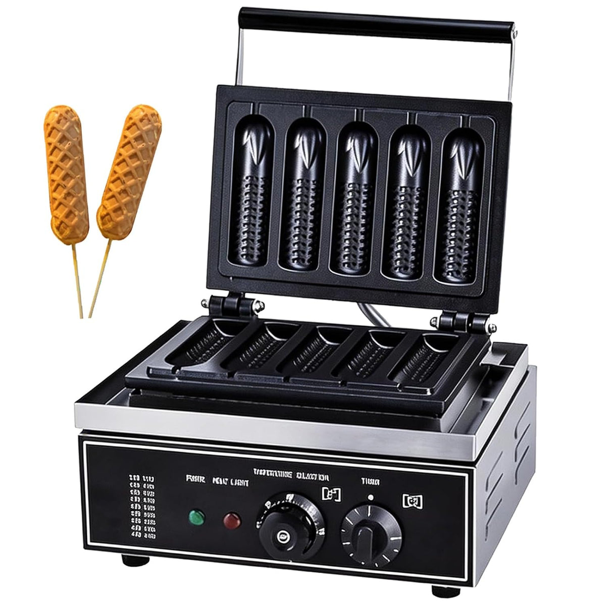 Machine Hot-dogs, 36 × 33 × 24,5 cm, 1 550 W, 1550 W, Acier inoxydable, Argent et noir, à Gaufres pour Hot-Dog