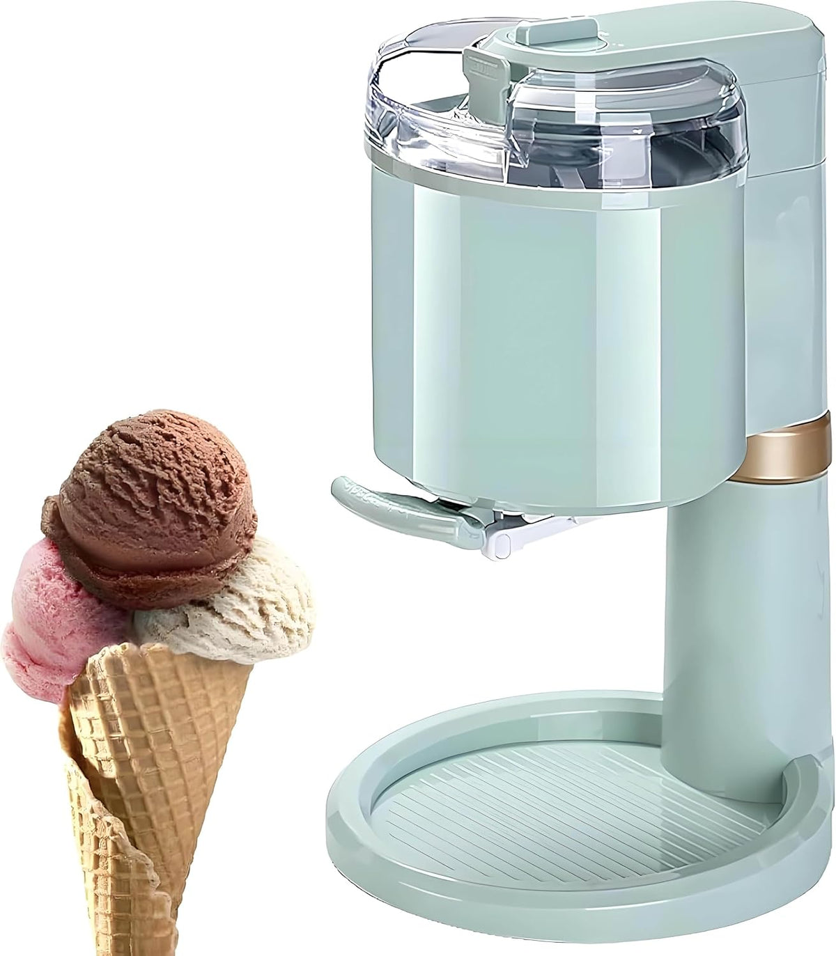 WHYYDSS sorbetière, 1 000 ml, 20 W, 110 V/60 HZ, 220 V/50 HZ, 1 L, PP + aluminium de haute qualité, Vert, automatique