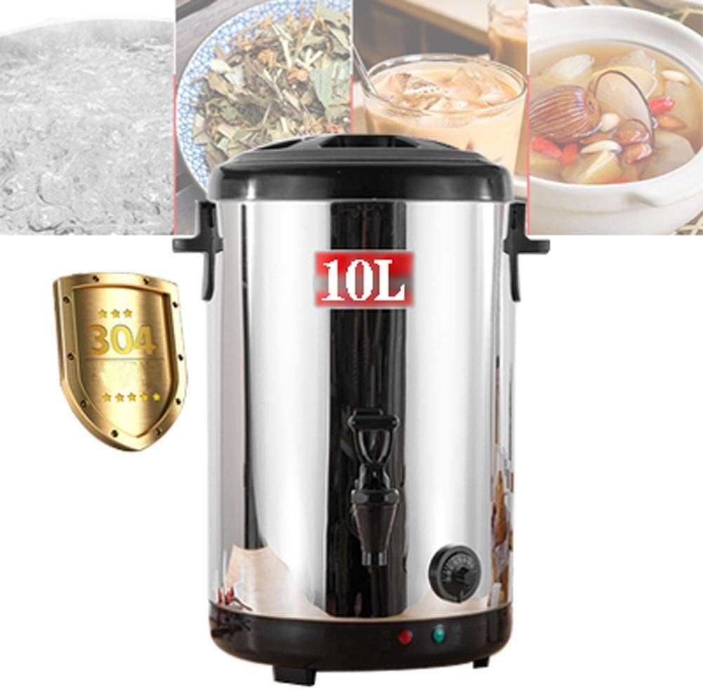 SWENEEN fontaine à eau, 6 L/10 L/14 L, 10 L, Acier inoxydable de haute qualité, Argenté/Noir, Distributeur De Boissons Et De Jus