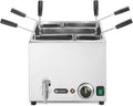 HENDI Machines à pâtes, 25 L, 230 V, 3500 W, 601x326, 279 mm, Argenté, Cuiseur à Pâtes Professionnel avec 5 Paniers