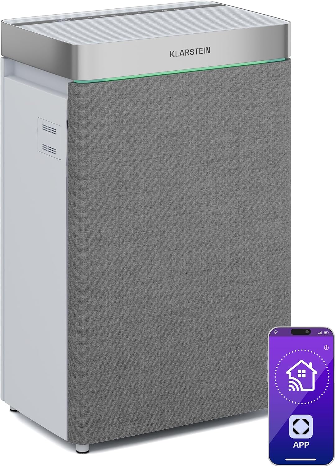 KLARSTEIN purificateur d'air, 400 m, 1000 ml, 6,2 L, 60 m, Blanc, Filtration HEPA & Charbon Actif, CADR ³/h