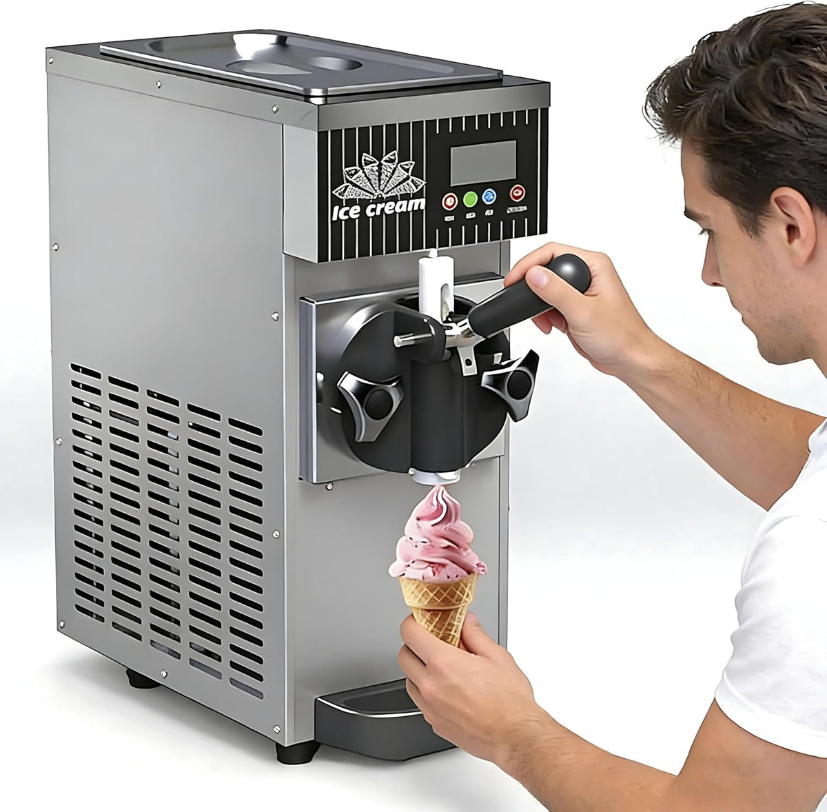 RoyceBee sorbetière, 450 W, 5KG, Noir, Machine à Crème Glacée Commerciale, 1 Saveurs