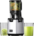 Fretta presse-agrumes, 135 mm, 250 W, Argenté, Extracteurs de Jus à Mastication Lente, Grande Goulotte d'Alimentation de pour Fruits et Légumes