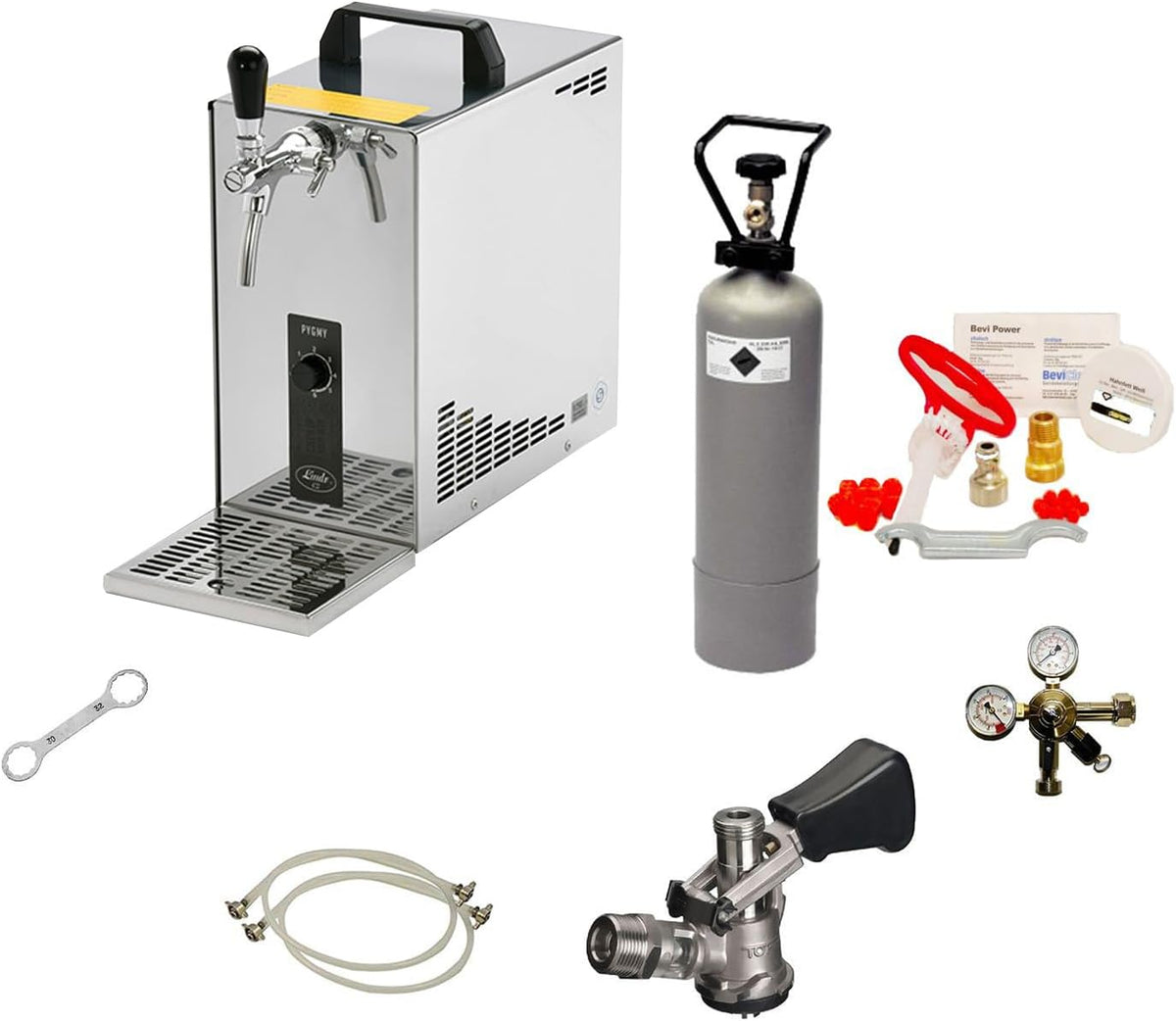 ich-zapfe.de Tireuses à bières, 35 L/h à 10°C TD, 35 litres, 5 litres, Vert, Green Line, Kit de nettoyage pour tireuse a bière et fût