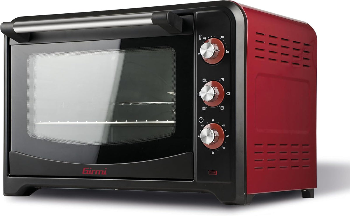 Girmi Mini fours, 2000 W, Argenté/Rouge, FE60 Four électrique, acier inoxydable