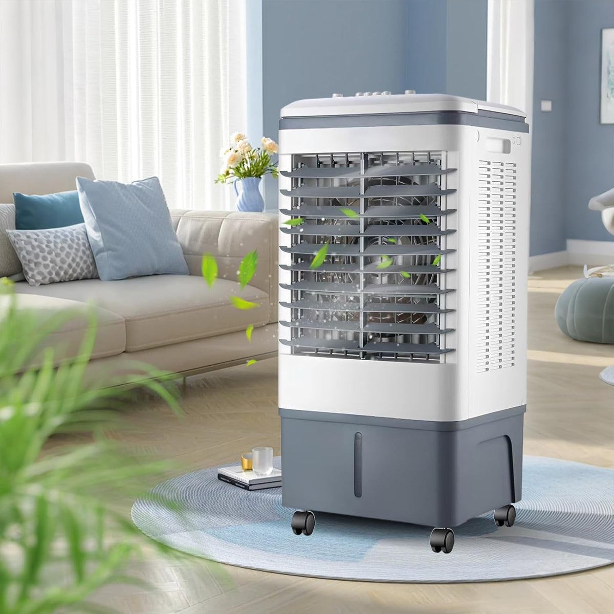 climatiseur portable YDkjwjw, 20 L, Blanc, Climatiseur Mobile Sans Évacuation, Rafraîchisseur d'Air Évaporatif Mécanique