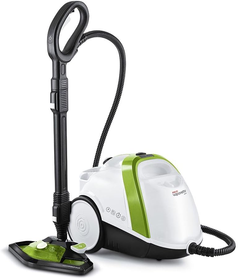 Polti nettoyeur vapeur, Blanc/Vert, Vaporetto Smart 110 Eco, Chaudière Haute Pression 4 Bars, Autonomie Illimitée et Recharge Continue