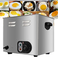 HTDRE Cuiseurs à œufs, 320 x 260 x 300 mm, Jusqu'à 45 œufs, Acier inoxydable de qualité alimentaire, Argenté, Cuiseur vapeur professionnel 45 œufs