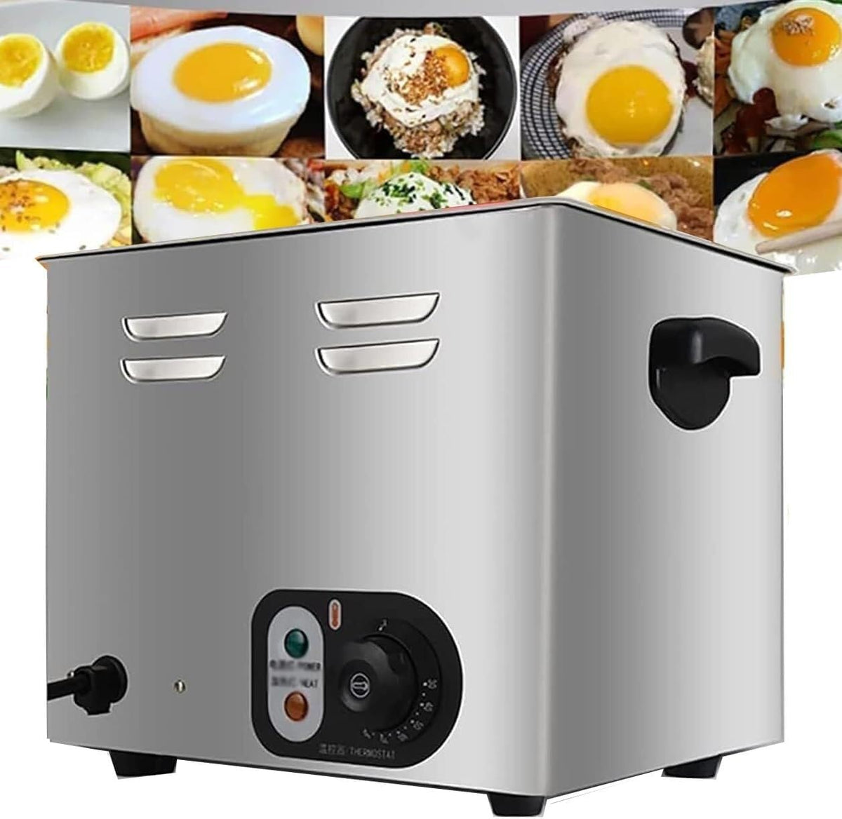 HTDRE Cuiseurs à œufs, 320 x 260 x 300 mm, Jusqu'à 45 œufs, Acier inoxydable de qualité alimentaire, Argenté, Cuiseur vapeur professionnel 45 œufs