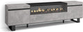 Skraut Home cheminée électrique, 102 cm de large, 21 cm de haut., 34w., 200x57x35 cm, Noir, Meuble TV, Banc Télé
