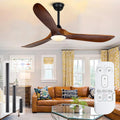 OUENGK Ventilateurs de plafond, Blanc, Ventilateur de plafond avec lumière et télécommande, ventilateur de plafond extérieur terrasse