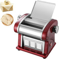 Machine machine à pâtes, Acier inoxydable, Rouge, à nouilles électrique avec rouleau à pâte et coupeur, à pâtes automatique