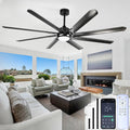 XSXUDODP Ventilateurs de plafond avec lampe intégrée, 185 cm, Blanc/Noir, Ventilateurs de plafond avec lumière