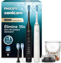 PHILIPS Soniques, Noir/Rose, Sonicare DiamondClean 9000, Noir Rose or, Lot de 2, modèle HX9914/61