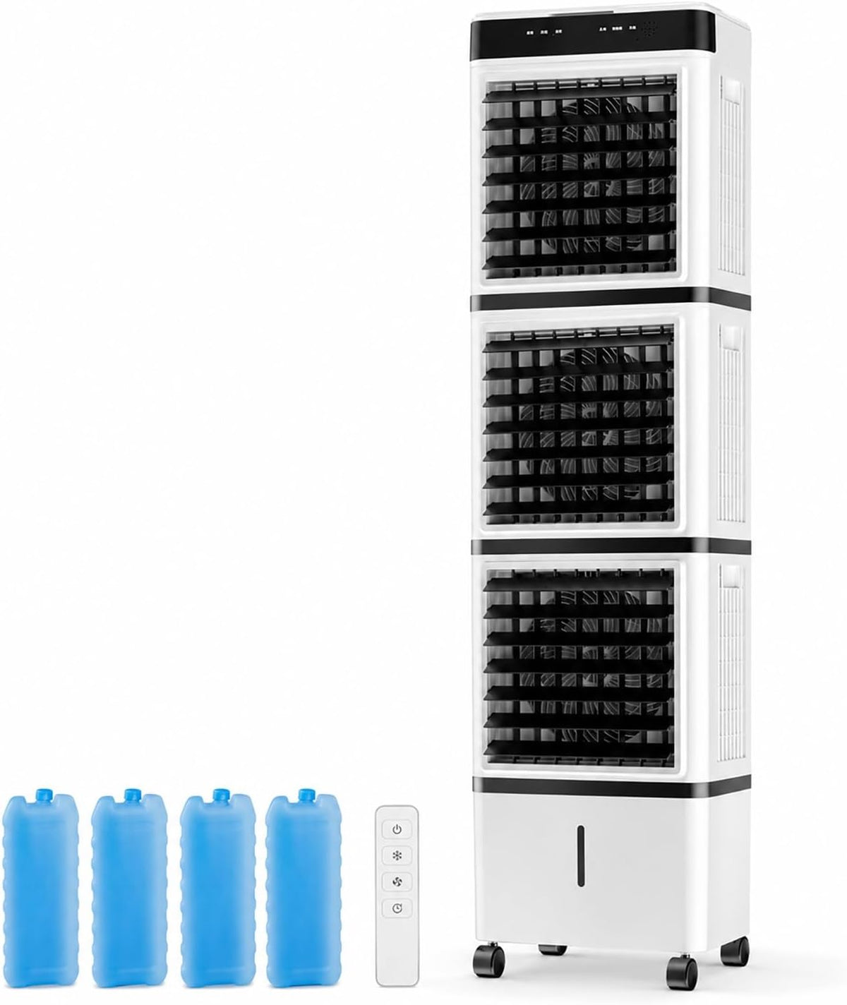 Rafraîchisseur rafraîchisseur d'air, 40 W / 70 W / 120 W, 35 x 24 x 125 CM, 13.8 x 9.4 x 49.2, Blanc et noir, d'Air Évaporatif