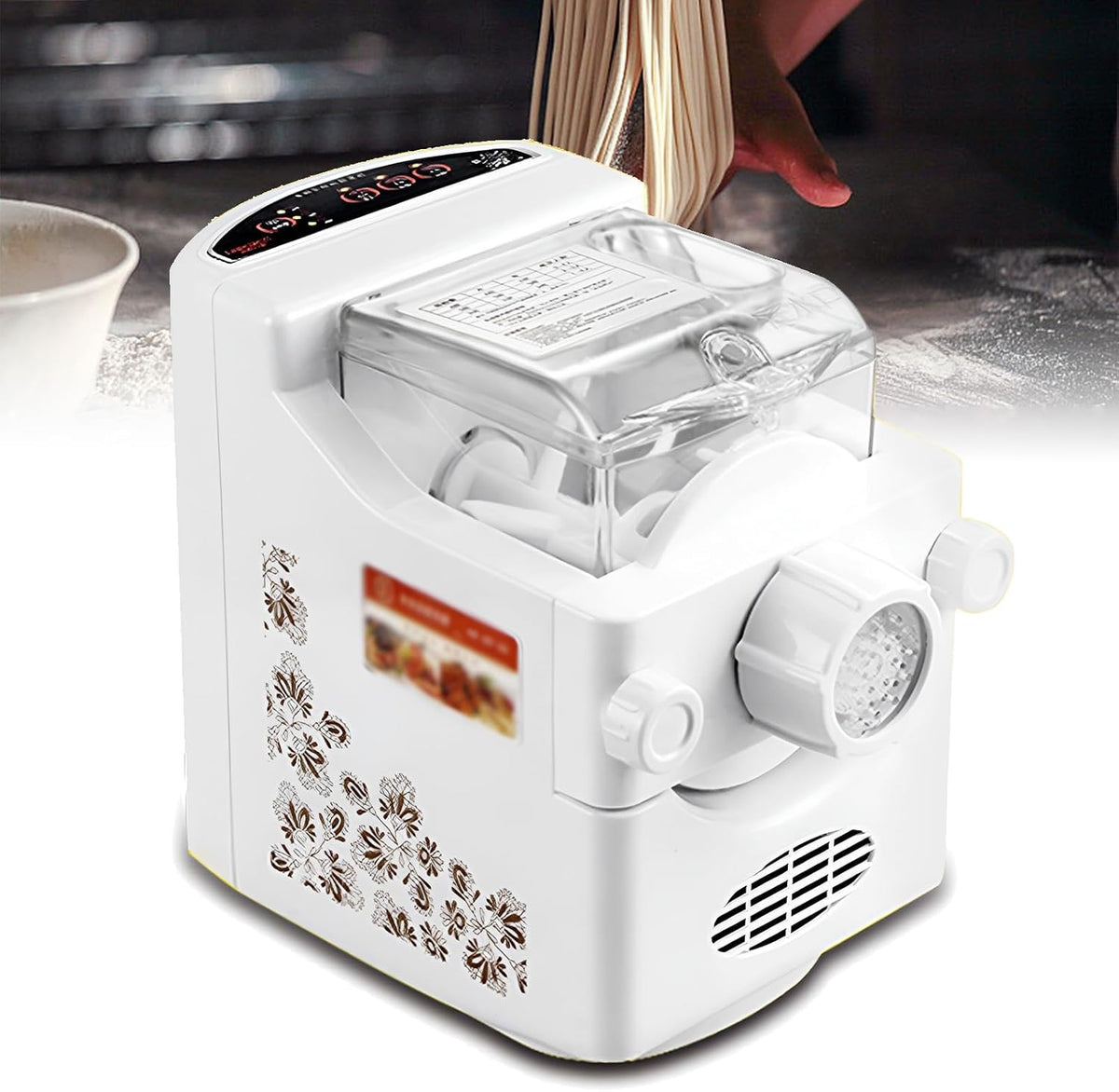 BOBVB machine à pâtes, 330*205*285 mm/12.99*8.07*11,22 pouces, Gris, automatique portable, extrudeuse de pâtes