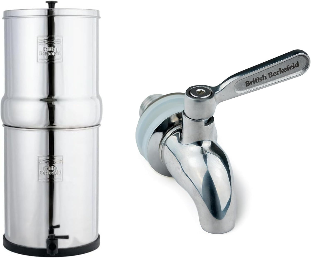 DOULTON Filtres à eau, 6 L, Argenté, Lot British Berkefeld, Comprend : un système par gravité, Une eau au goût délicieux