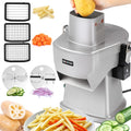 NEWTRY Mandolines, Argenté, Coupe-légumes électrique 4-en-1 Pro Pommes dés cuisine, Acier inoxydable, coupe en dés