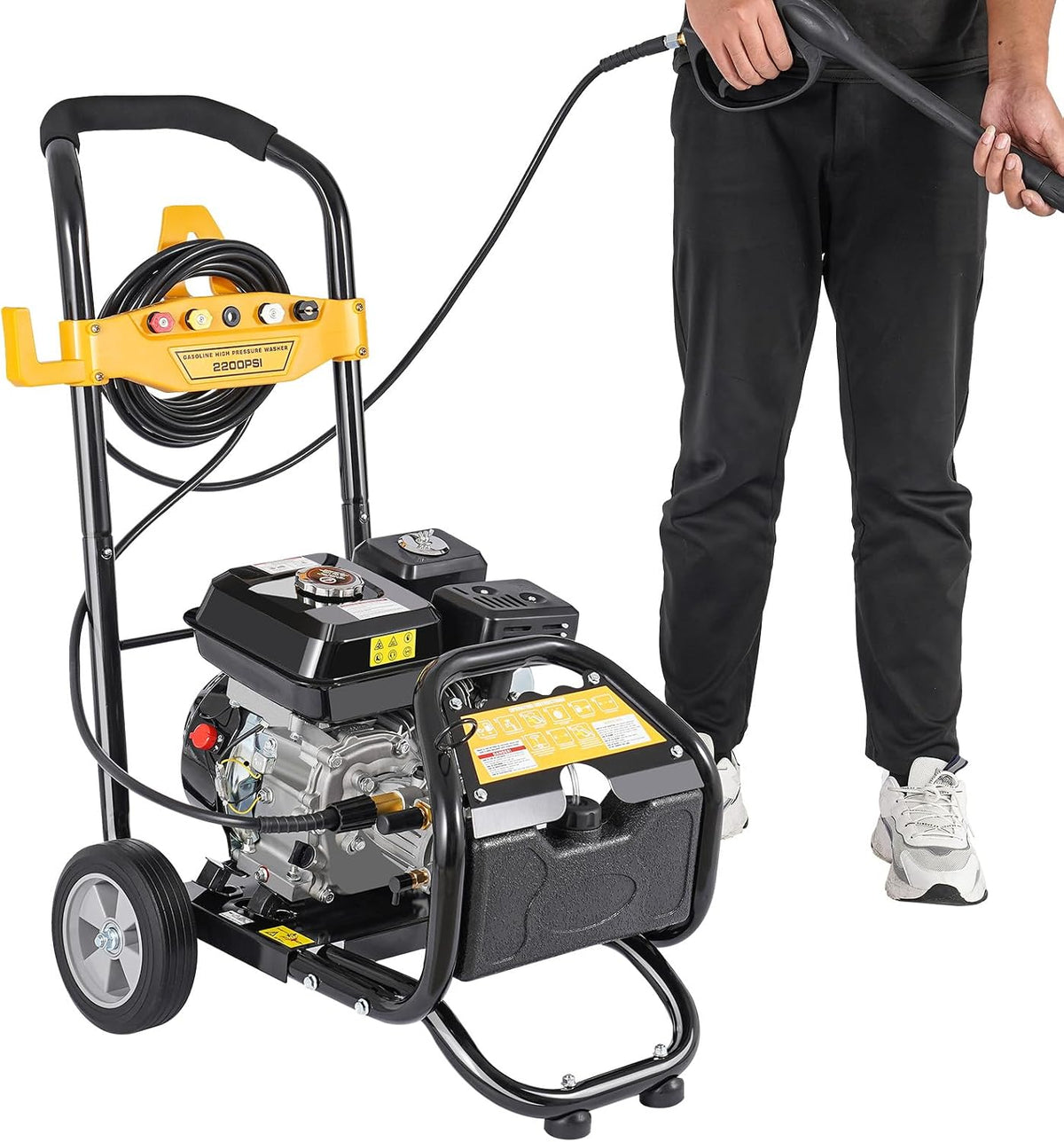 BJTDLLX nettoyeur haute pression, 7,5 CV., 170 Bar, noir., à Essence, Moteur à Essence Mobile, Professionnel