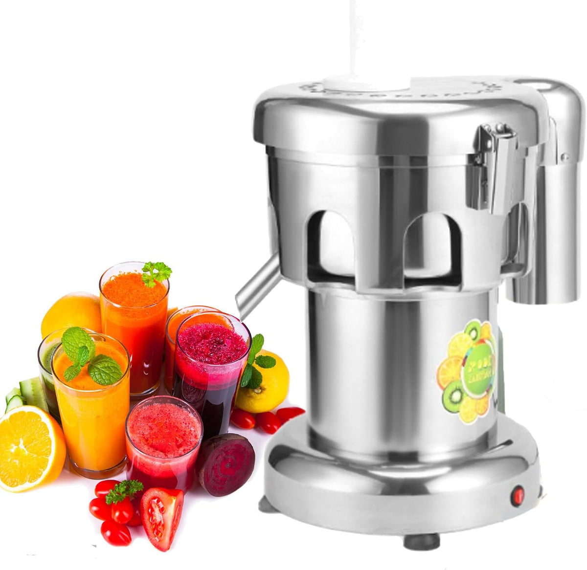 ZyKnaurral centrifugeuse, 340*360*270MM, 370 W, acier inoxydable, Argenté, Extracteur de jus professionnel