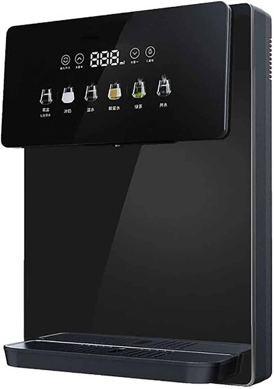 Gtzly fontaine à eau, 31 x 8 x 42 cm, 200 W, Noir, Distributeur Eau Froide, Chaude et Froide Murale à Chauffage Instantané