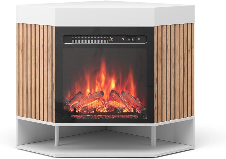 Vicco cheminée électrique, 100 cm, 1800 W, noir Blanc - Dimensions : 100 x 80 x 73 cm (l x H x P) - Poids : 37,7 kg - Matériau : MDF, métal
