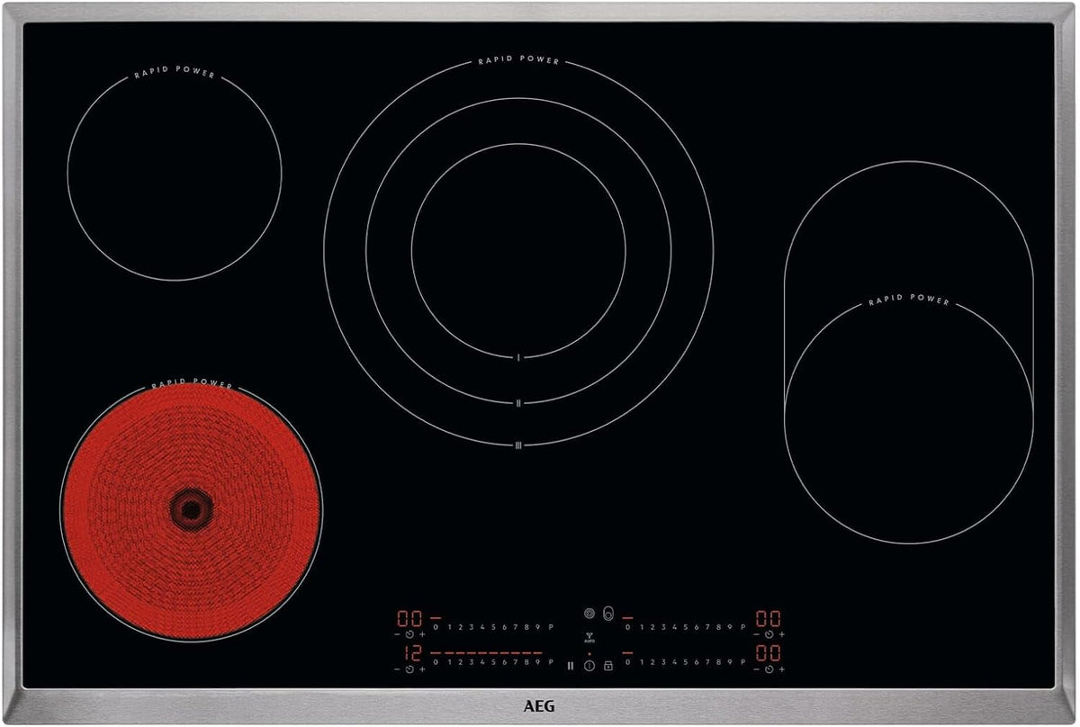 table de cuisson AEG, Noir, HK857870XB Plaque de cuisson en vitrocéramique autonome