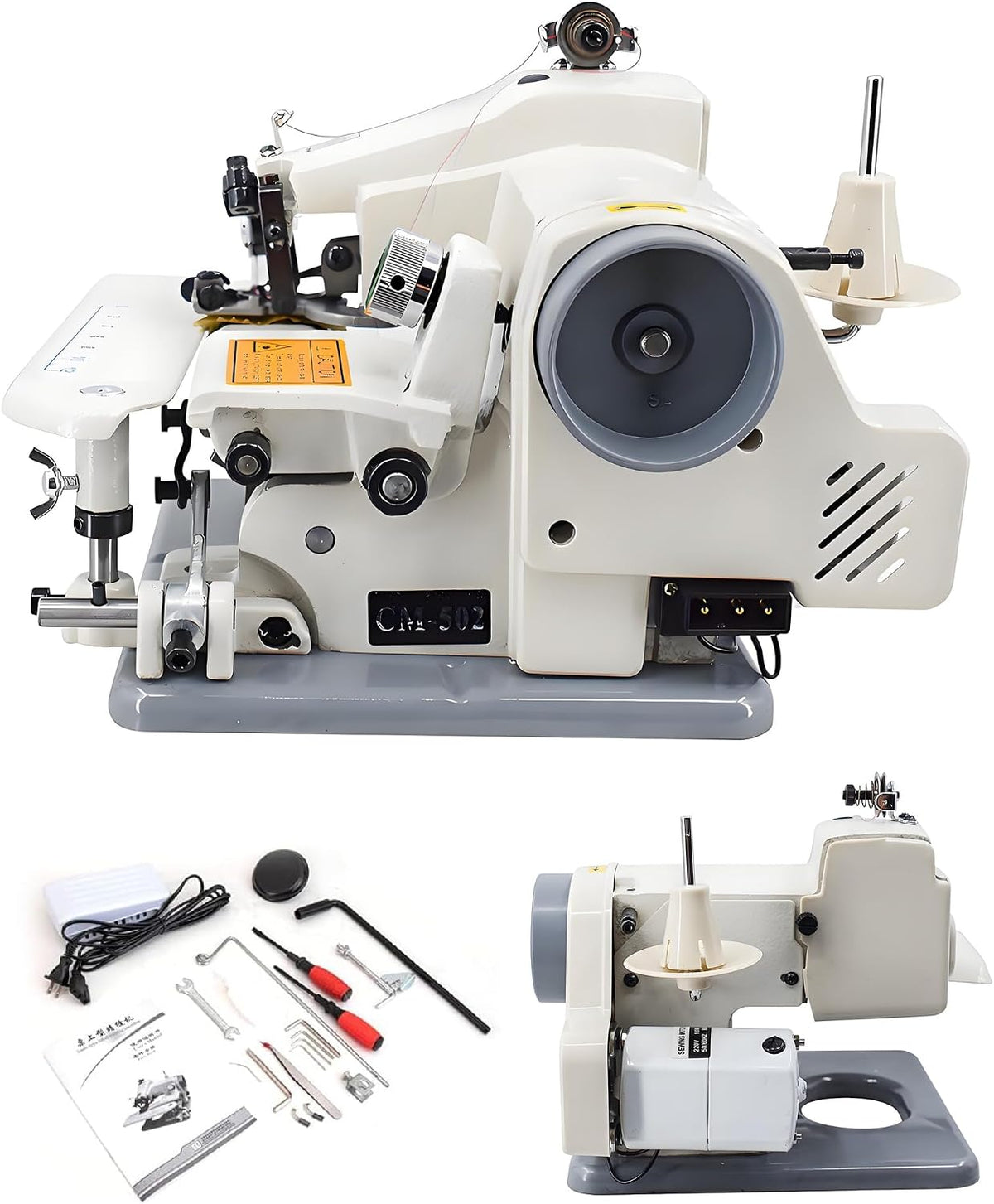 WTLONBF machine à coudre, Gris, Portable pour Le Quilting et la Couture sans Couture, ourleuse à Point Invisible avec pédale de Commande