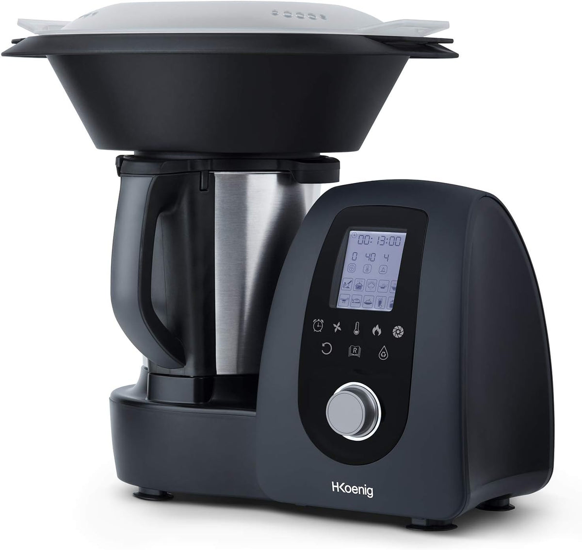 H.Koenig Robots multifonctions, 2 L, 1000 W, Noir, Robot Culinaire chauffant Multifonction HK8 Intelligent Professionnel