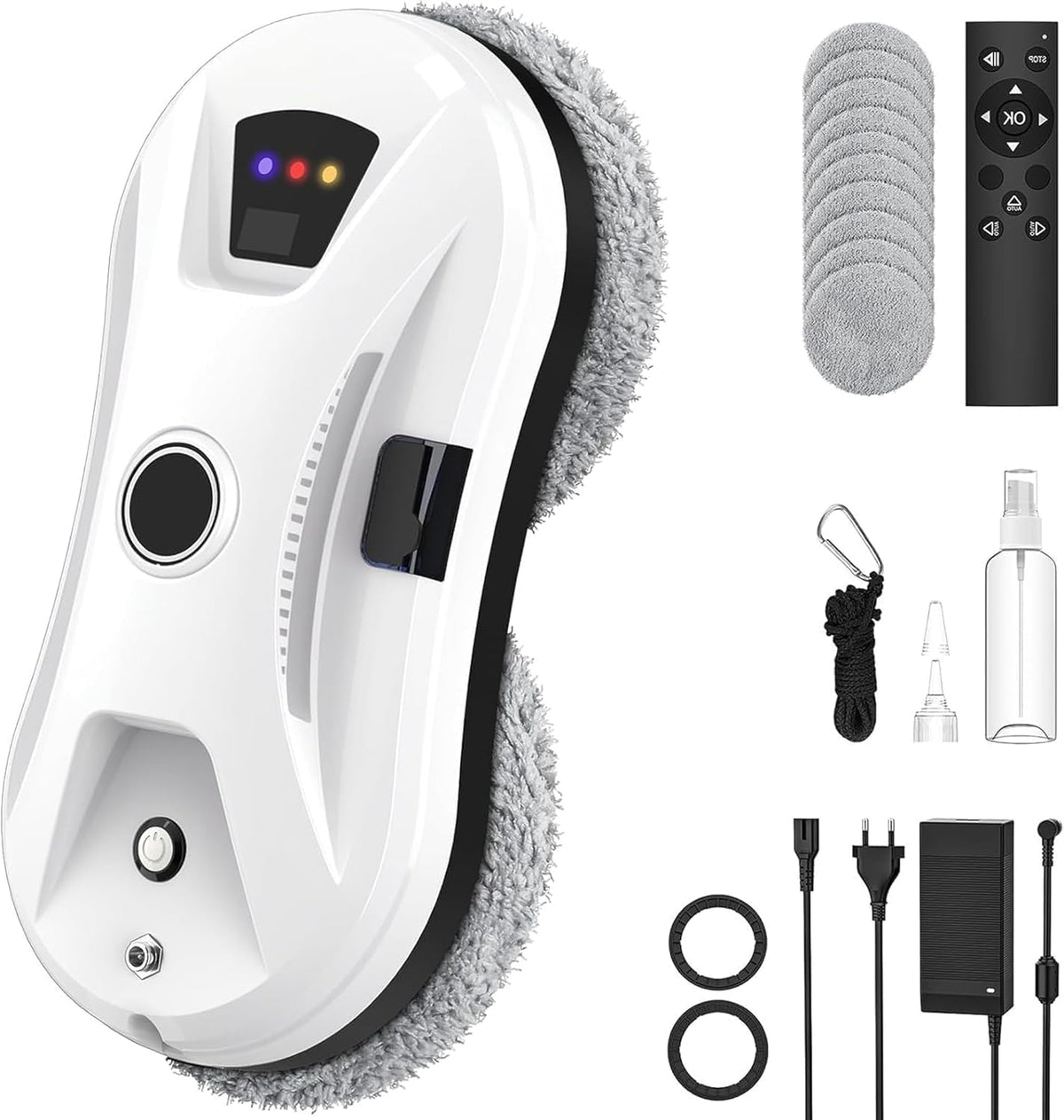 AONEGOLD Robots aspirateurs, Noir, Robot Clean Osmo Vitre, Robot lave‑vitre à aspiration puissante et jet d'eau