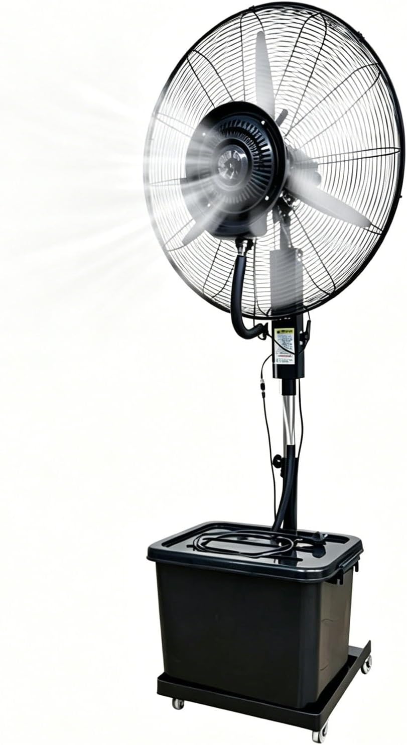 Lsoiup rafraîchisseur d'air, 260 W, 220 V ~ 50/60Hz, 55 dB (min) – 70 dB (max), 42 L, 200 cm, Blanc, Ventilateur Brumisateur sur Pied