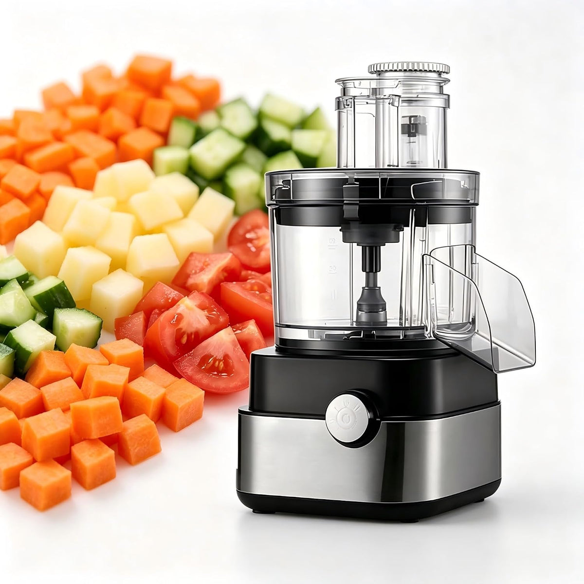 HYHDDM Couteaux à fruits et à légumes, 5 L / 5000 ml, 600 W, 5 L, PC de qualité alimentaire + acier inoxydable 304, transparent et noir
